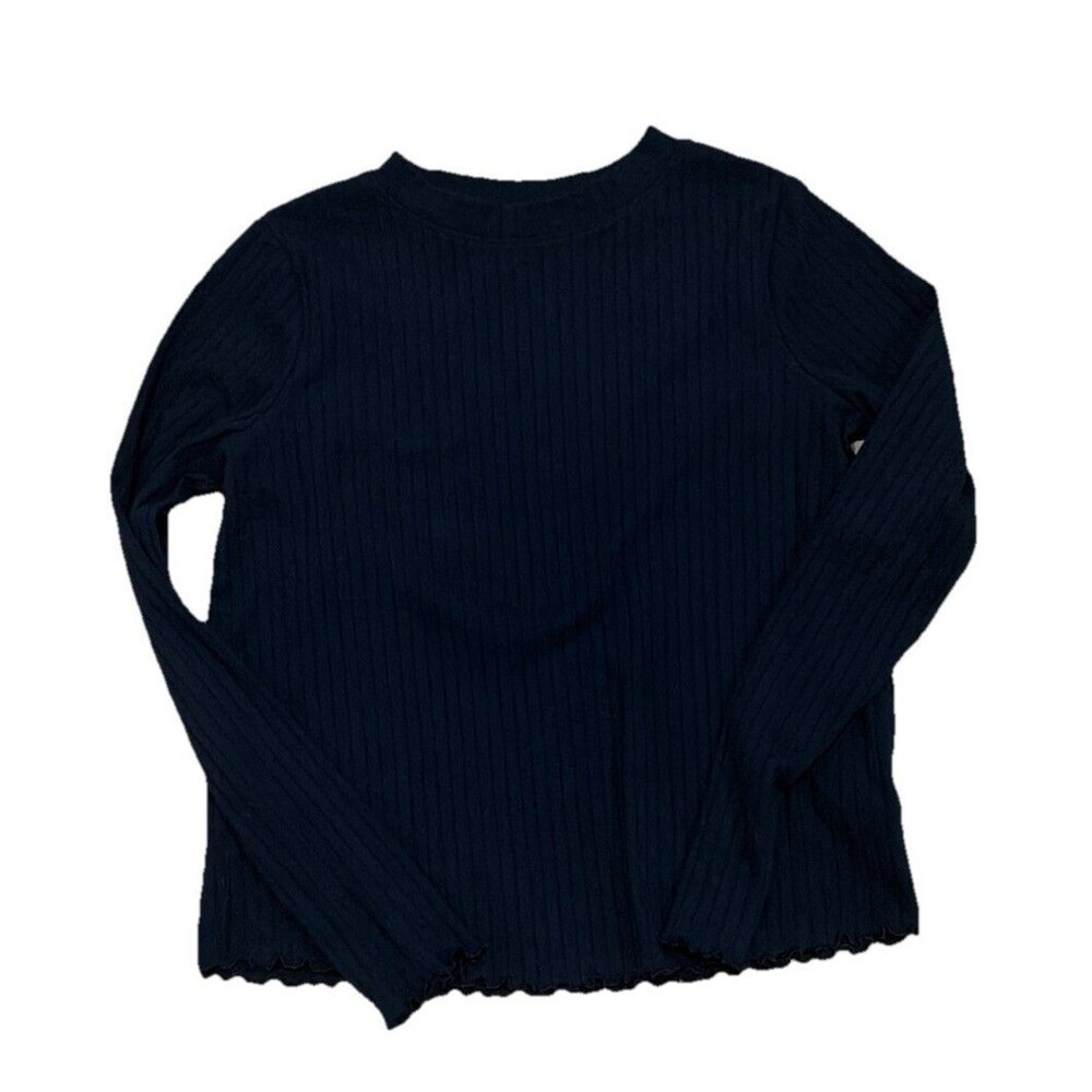 Cat And Jack Girls Ribbed Long Sleeve Shirt Black XL